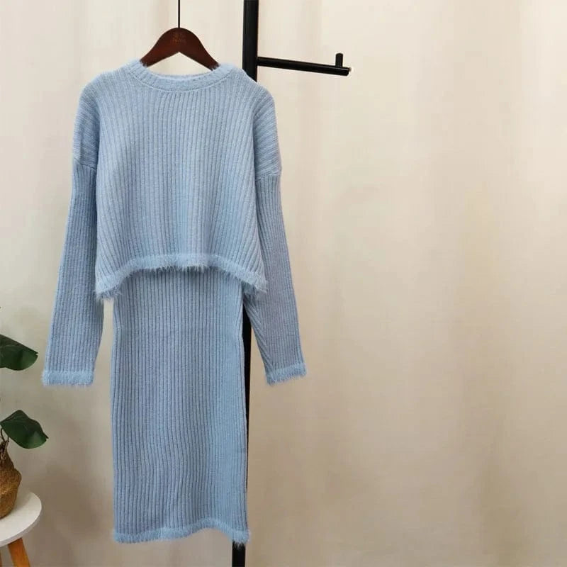 2024 spring new arrival fashion lady oversized women sweater dress set