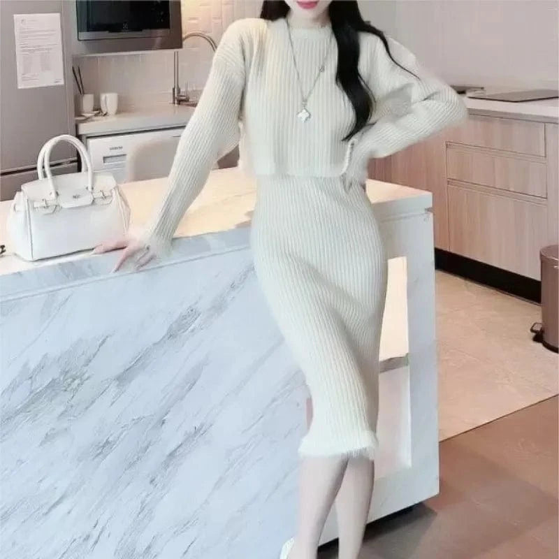 2024 spring new arrival fashion lady oversized women sweater dress set