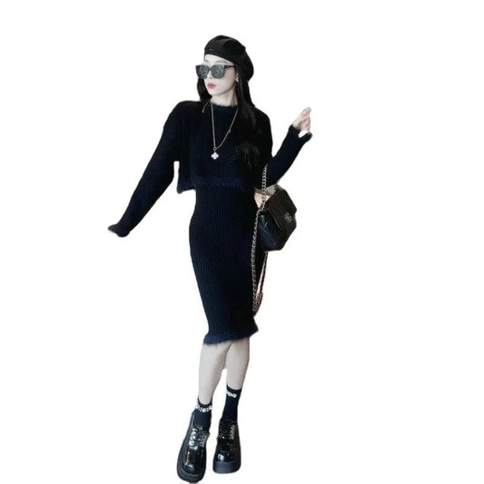 2024 spring new arrival fashion lady oversized women sweater dress set