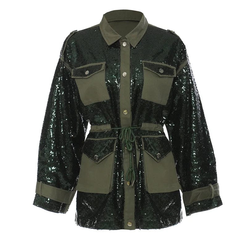 2024 spring new arrival fashion lady sequin patchwork women jacket