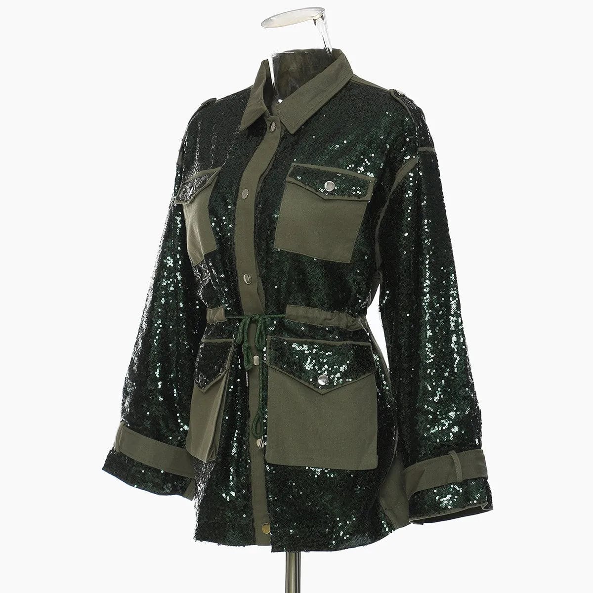 2024 spring new arrival fashion lady sequin patchwork women jacket