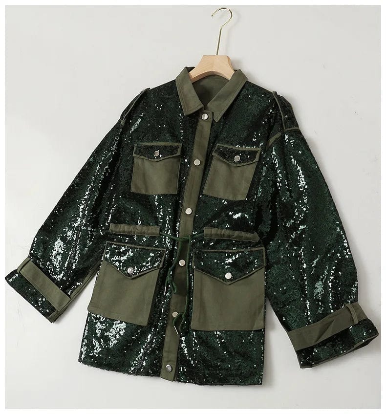 2024 spring new arrival fashion lady sequin patchwork women jacket