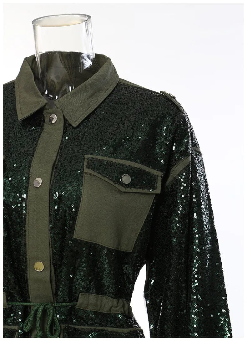 2024 spring new arrival fashion lady sequin patchwork women jacket