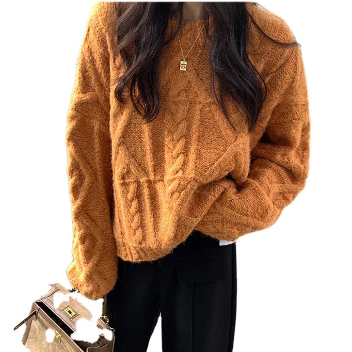 2024 Spring new arrival Ladies crew neck long sleeve loose fit women sweater jumper