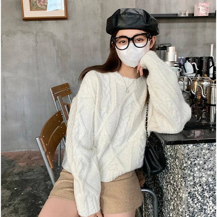 2024 Spring new arrival Ladies crew neck long sleeve loose fit women sweater jumper