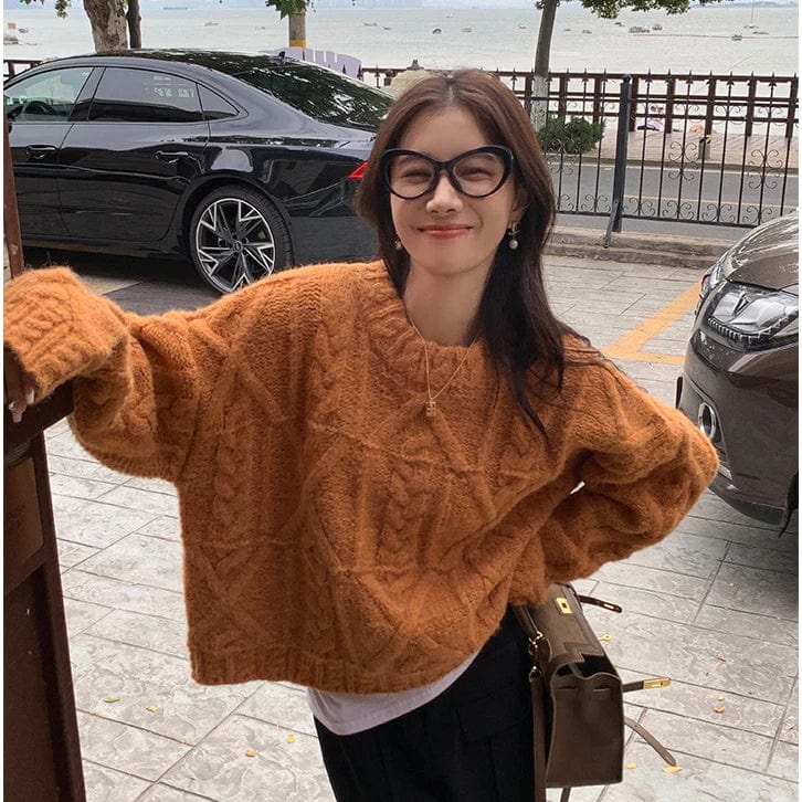 2024 Spring new arrival Ladies crew neck long sleeve loose fit women sweater jumper