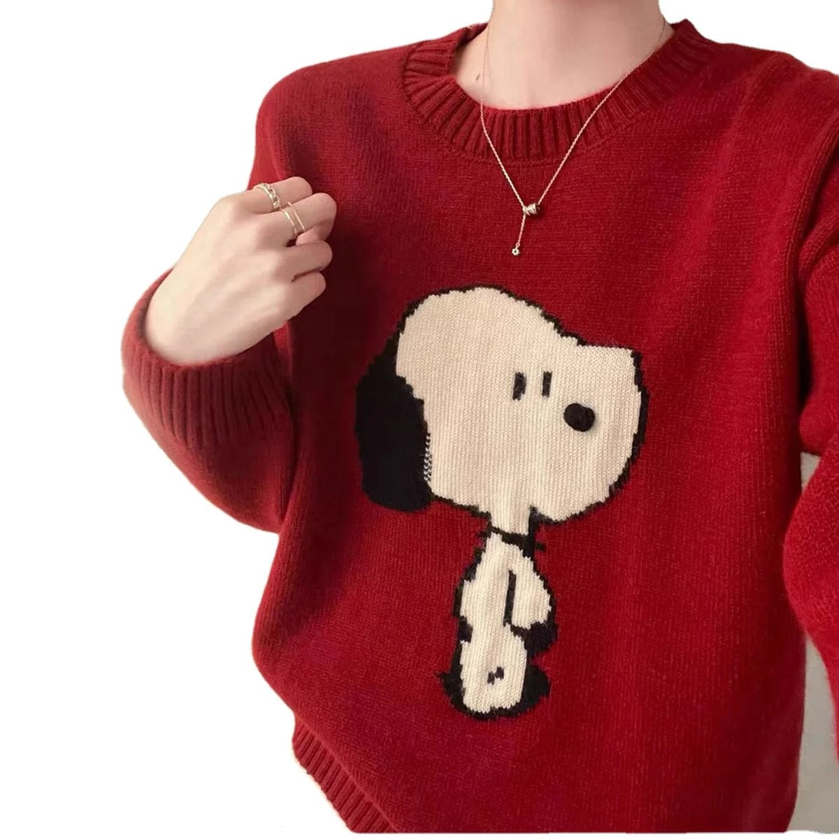 2024 Spring new arrival Ladies crew neck long sleeve sweater oversize cartoon dog sweater jumper