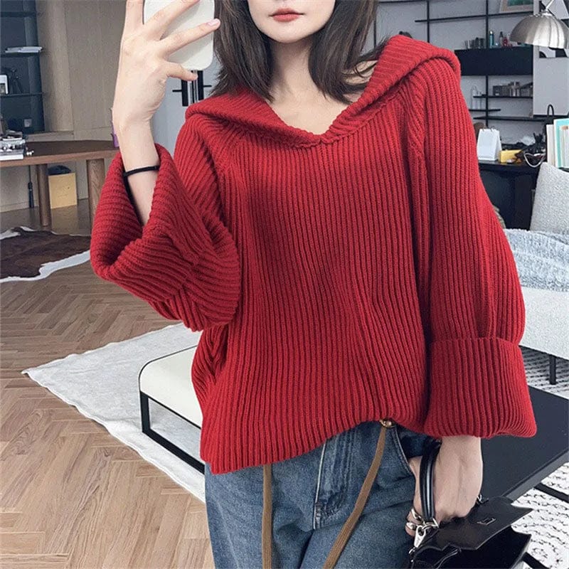 2024 Spring New arrival Ladies  long sleeve cable knit oversize turn-down collar women sweater jumper