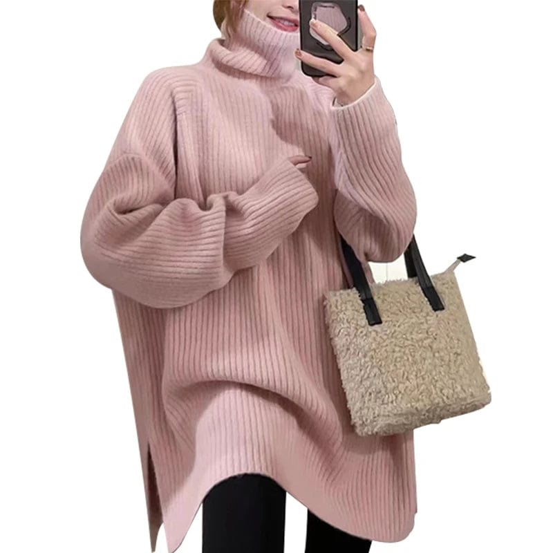 2024 Spring new arrival Ladies turtleneck long sleeve comfortable cable knit women sweater pullover