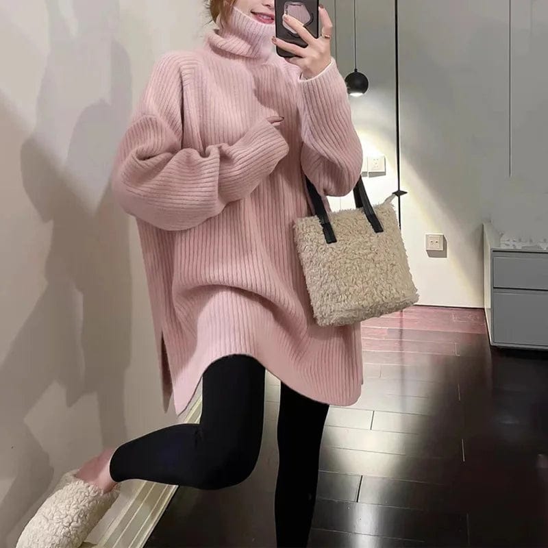 2024 Spring new arrival Ladies turtleneck long sleeve comfortable cable knit women sweater pullover