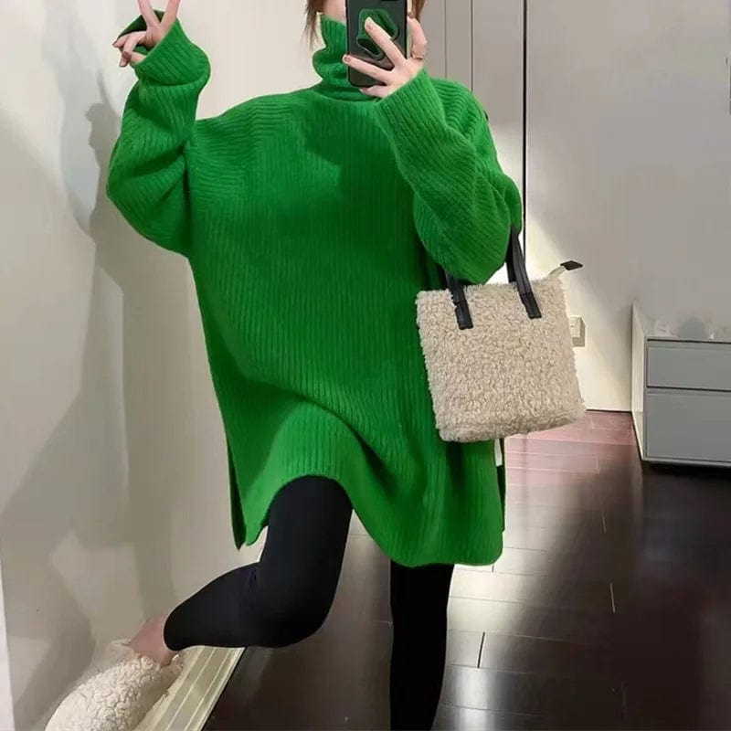 2024 Spring new arrival Ladies turtleneck long sleeve comfortable cable knit women sweater pullover