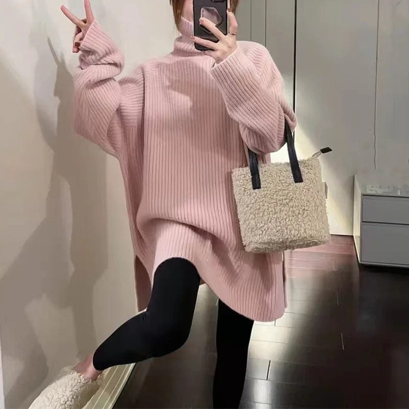 2024 Spring new arrival Ladies turtleneck long sleeve comfortable cable knit women sweater pullover