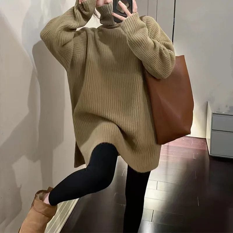2024 Spring new arrival Ladies turtleneck long sleeve comfortable cable knit women sweater pullover