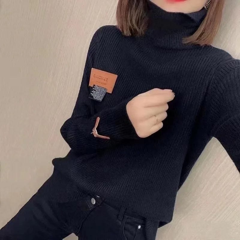 2024 Spring new arrival Ladies turtleneck long sleeve loose comfortable label women sweater jumper