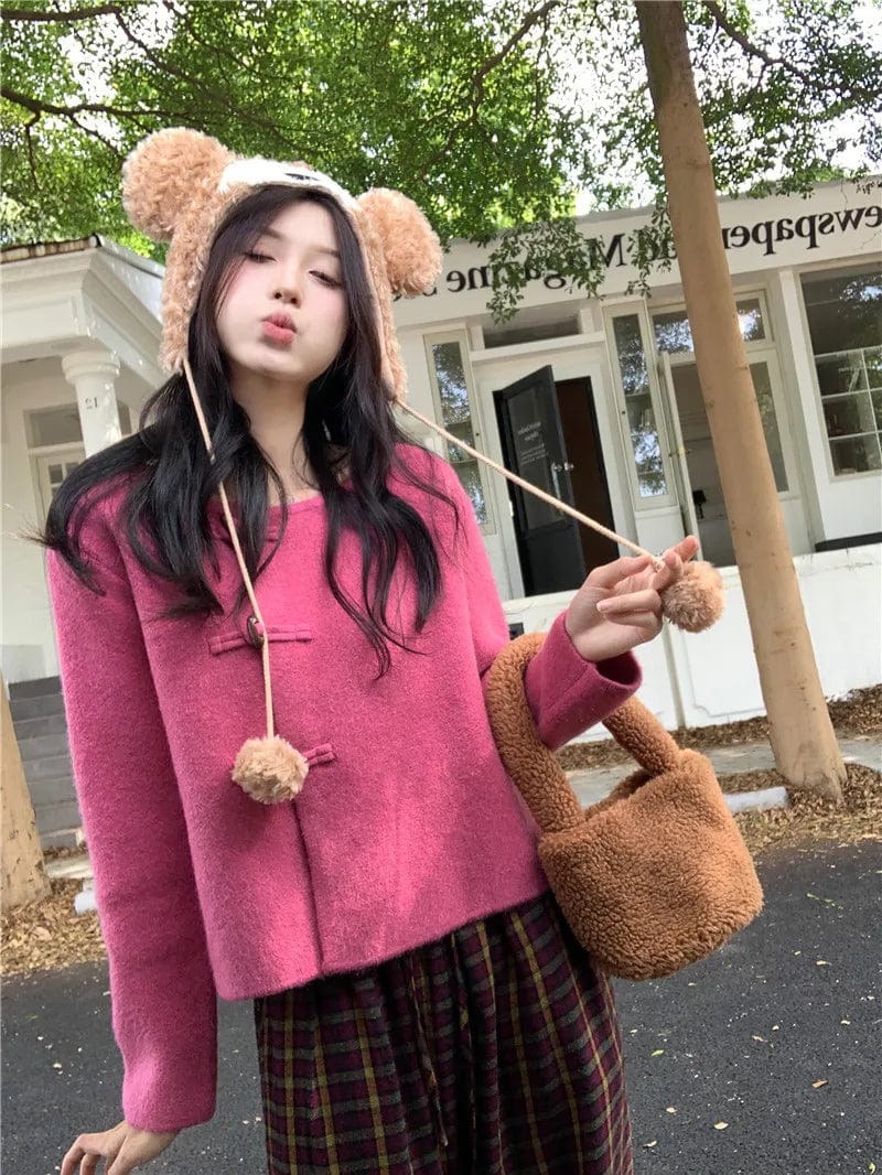 2024 Spring new arrival long sleeve cardigan single breast fashionable women frog chinese style sweater coat