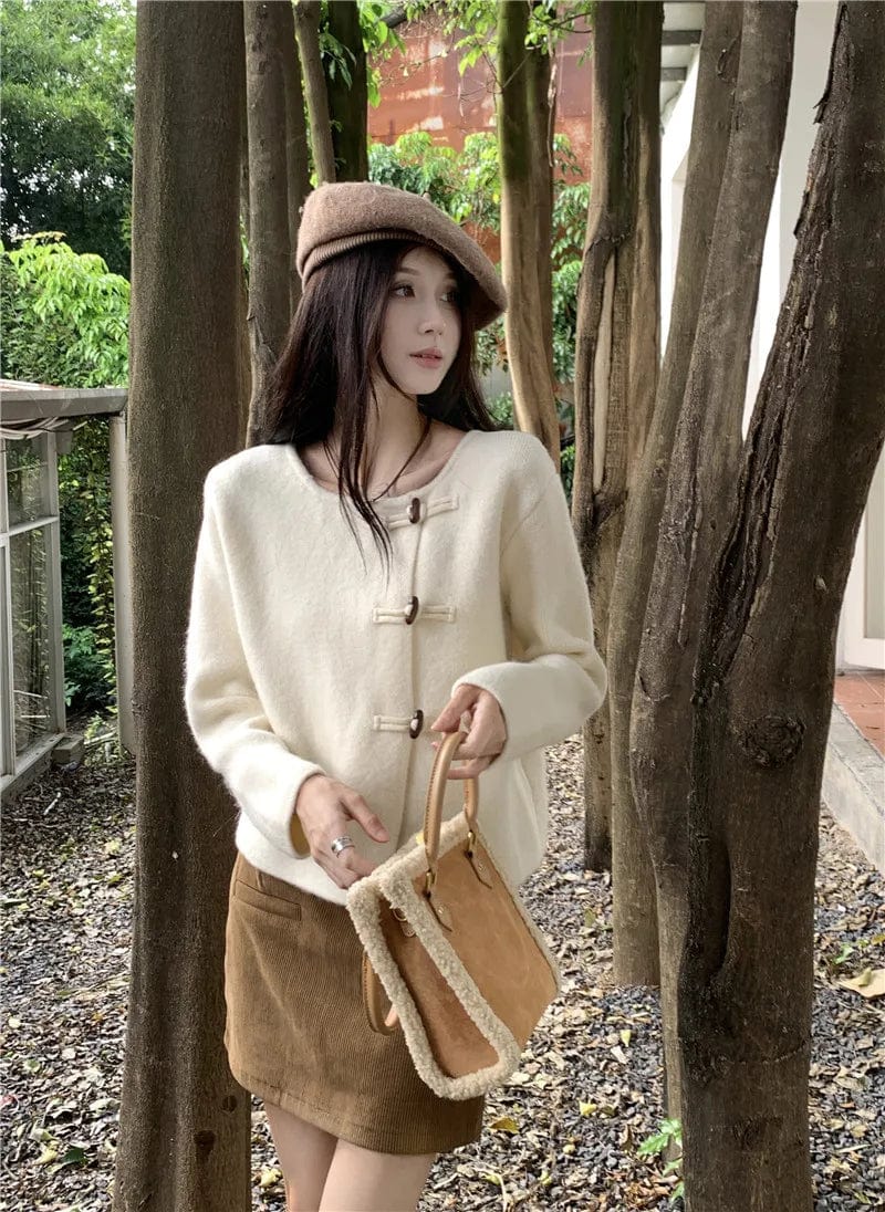2024 Spring new arrival long sleeve cardigan single breast fashionable women frog chinese style sweater coat