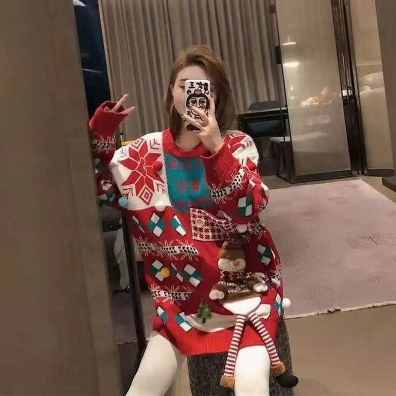 2024 Spring new arrival neck long sleeve loose Christine high quality jacquard sweater pullover jumper