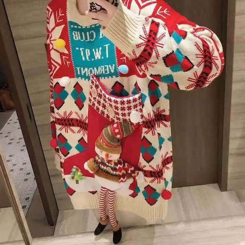 2024 Spring new arrival neck long sleeve loose Christine high quality jacquard sweater pullover jumper