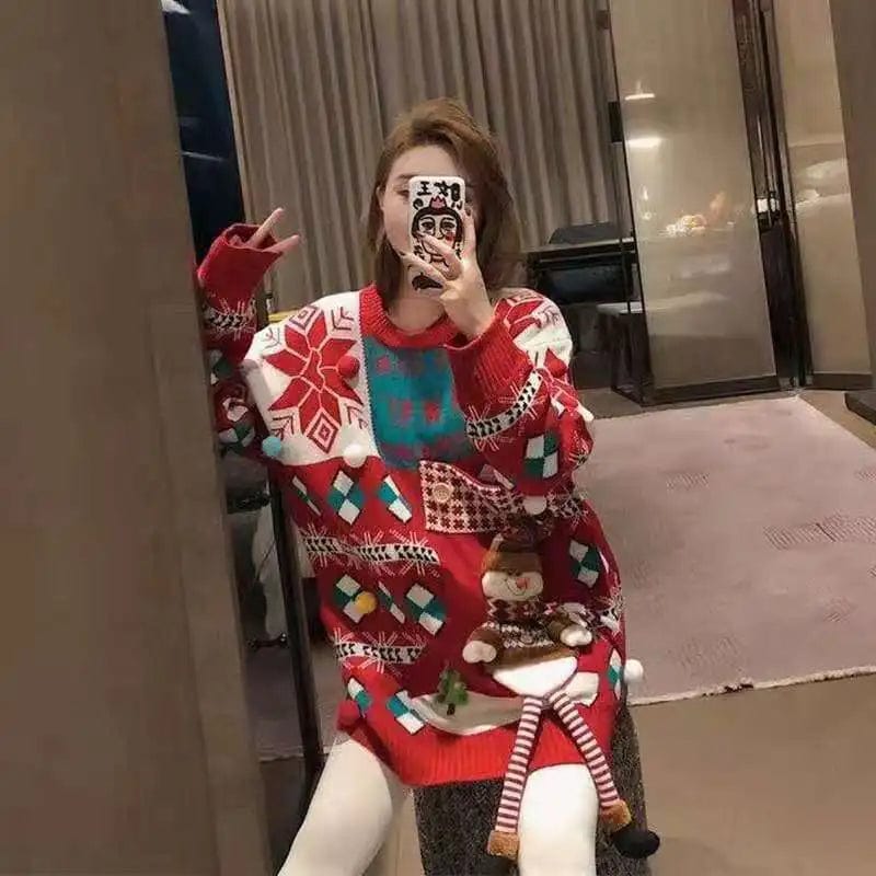 2024 Spring new arrival neck long sleeve loose Christine high quality jacquard sweater pullover jumper