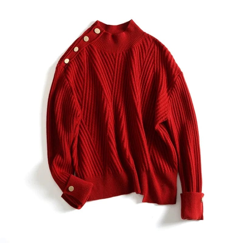 2024 Spring new arrival office lady turtleneck long sleeve comfortable cable knit women sweater jumper