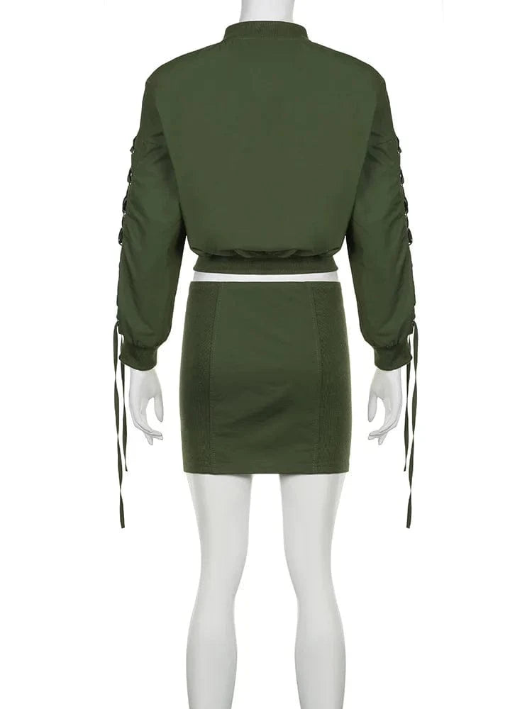 2024 spring trendy boutique autumn designer fashion 2 piece skirt and jackets set for women