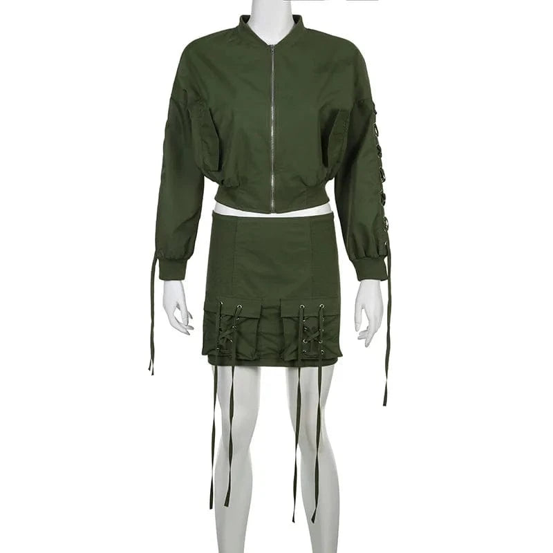 2024 spring trendy boutique autumn designer fashion 2 piece skirt and jackets set for women