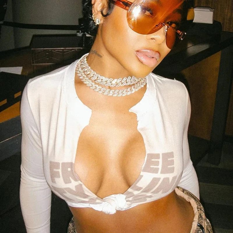 2024 spring wholesale women clothes boutique long sleeve casual digital print t shirt