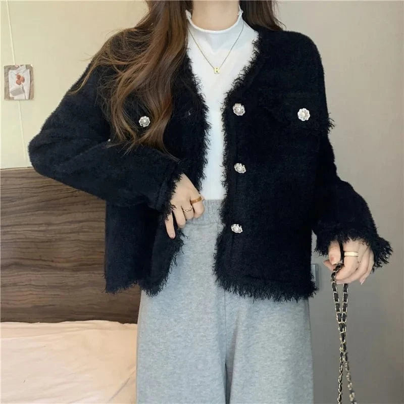 2024 Spring women new arrival crew neck long sleeve classic solid  sweater coat