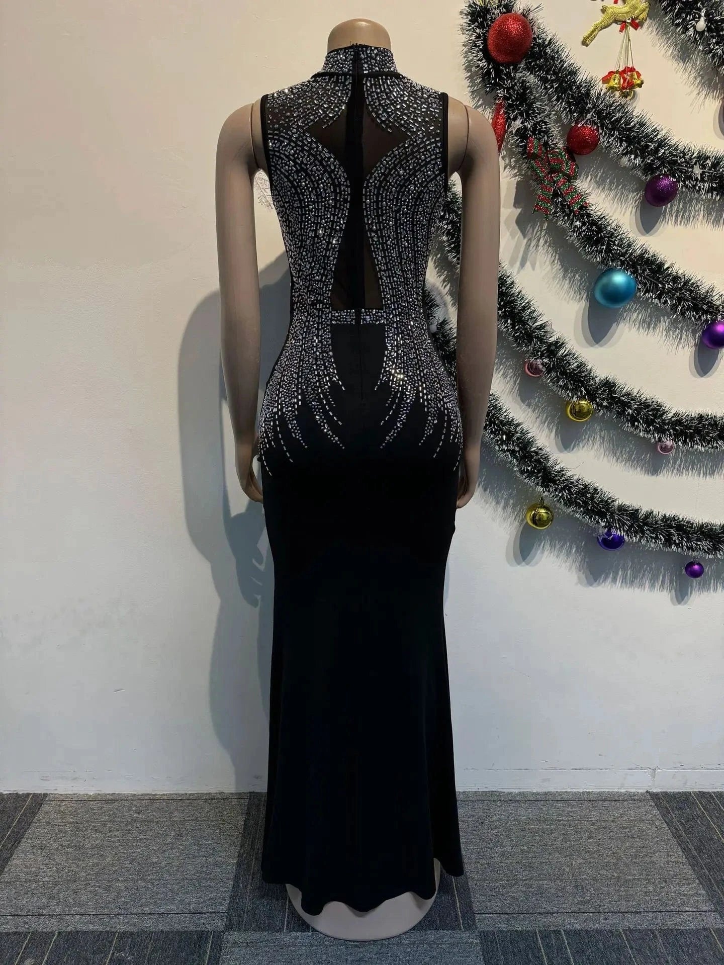 2024 summer boutique trendy popular evening party diamond sleeveless maxi women's dresses