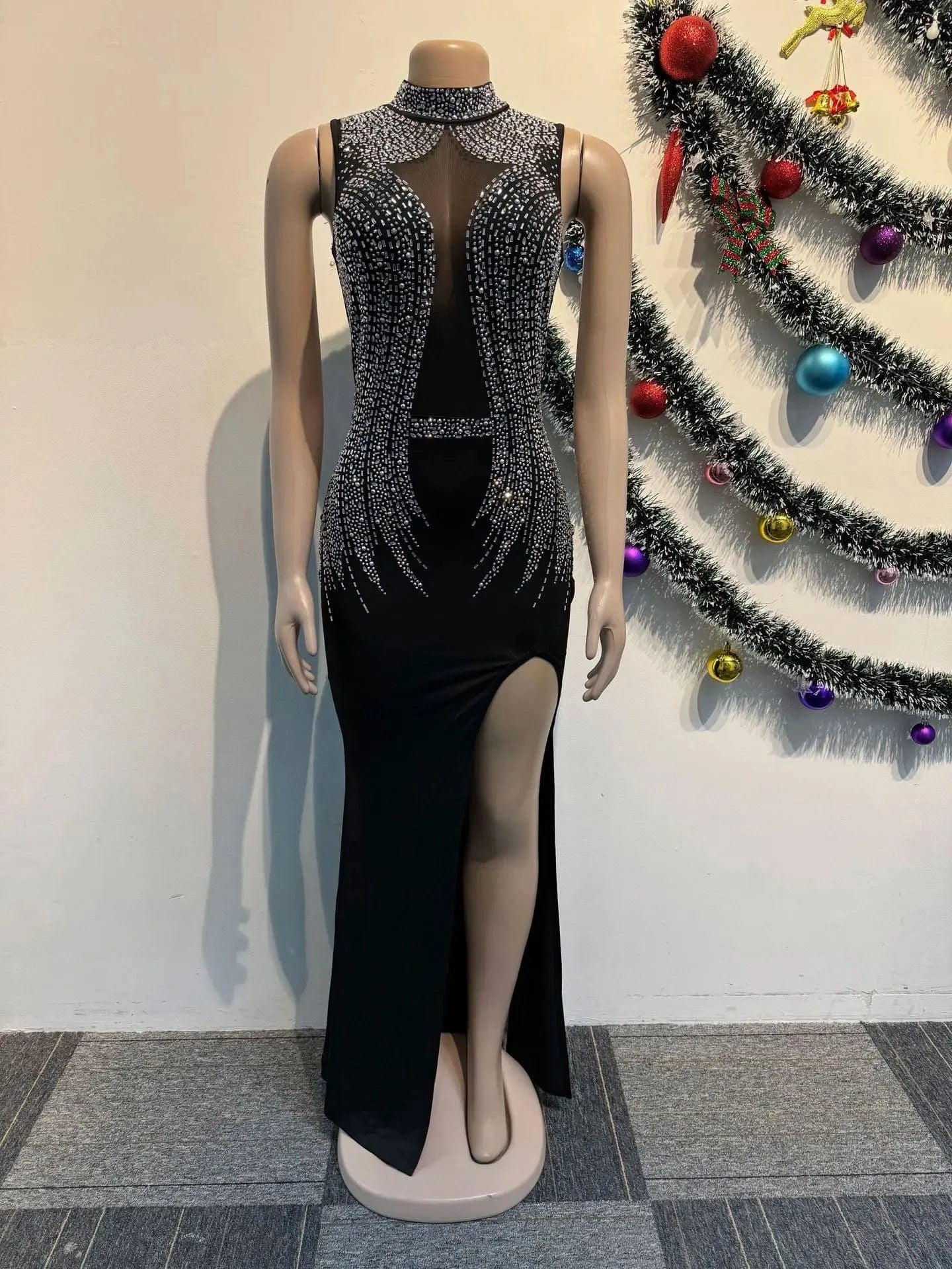 2024 summer boutique trendy popular evening party diamond sleeveless maxi women's dresses