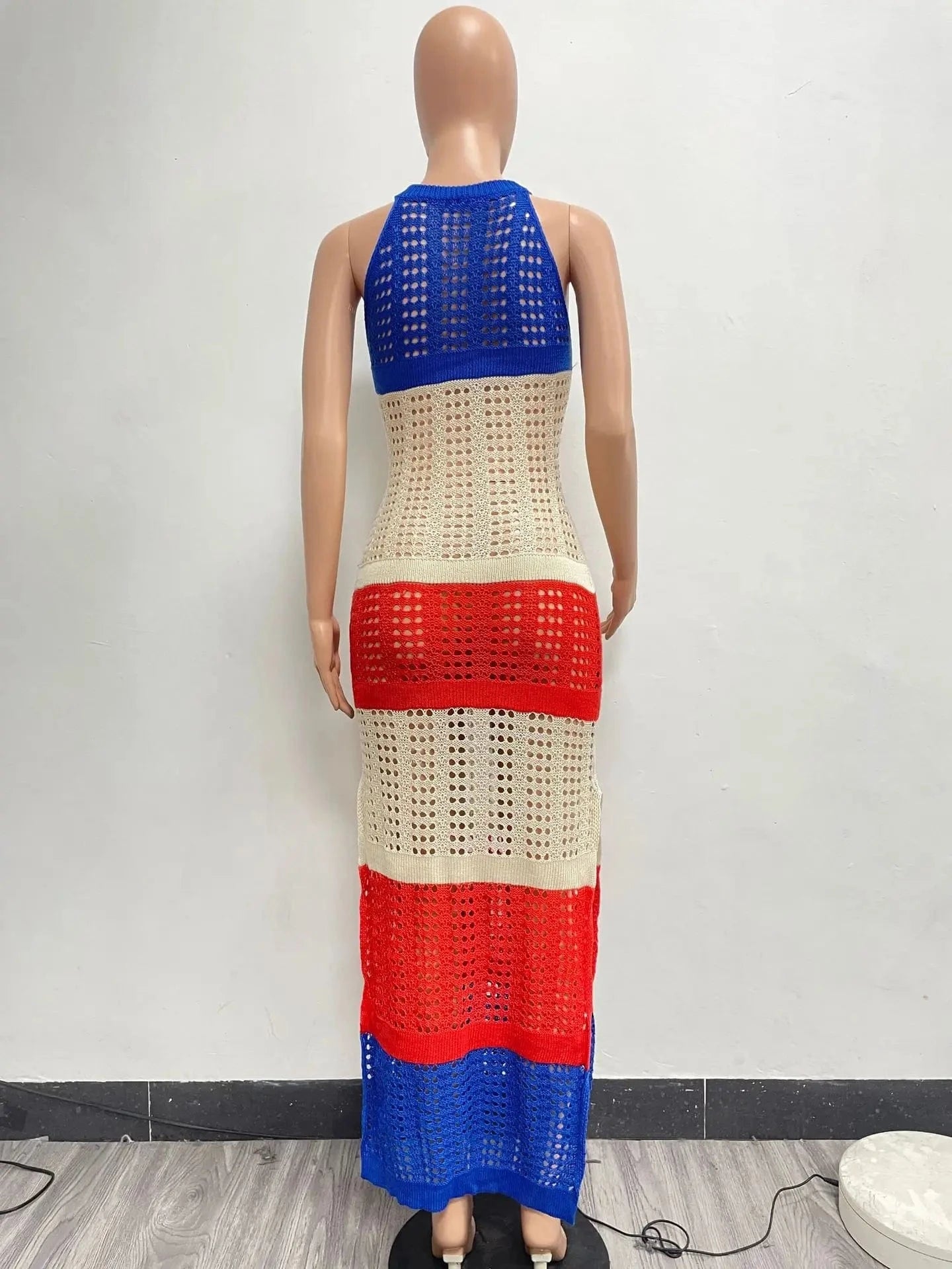 2024 summer boutique trendy popular S-2XL fashion knitted maxi women's dresses