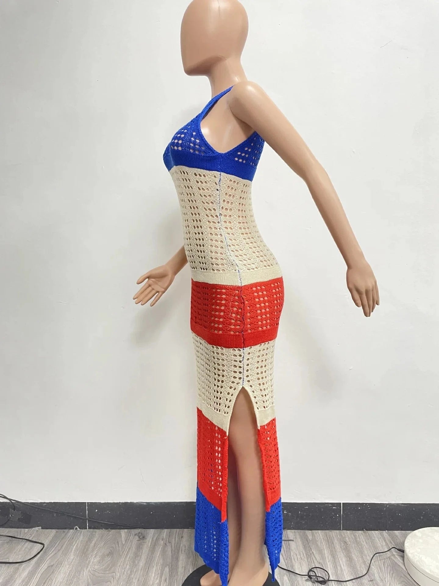 2024 summer boutique trendy popular S-2XL fashion knitted maxi women's dresses