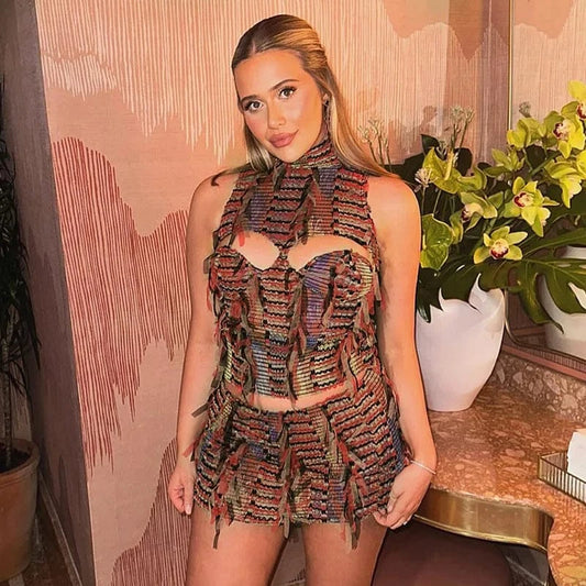 2024 Summer Clothes For Women Trendy Two Piece Shorts Sets Short Sleeve Fashion Set Outfits
