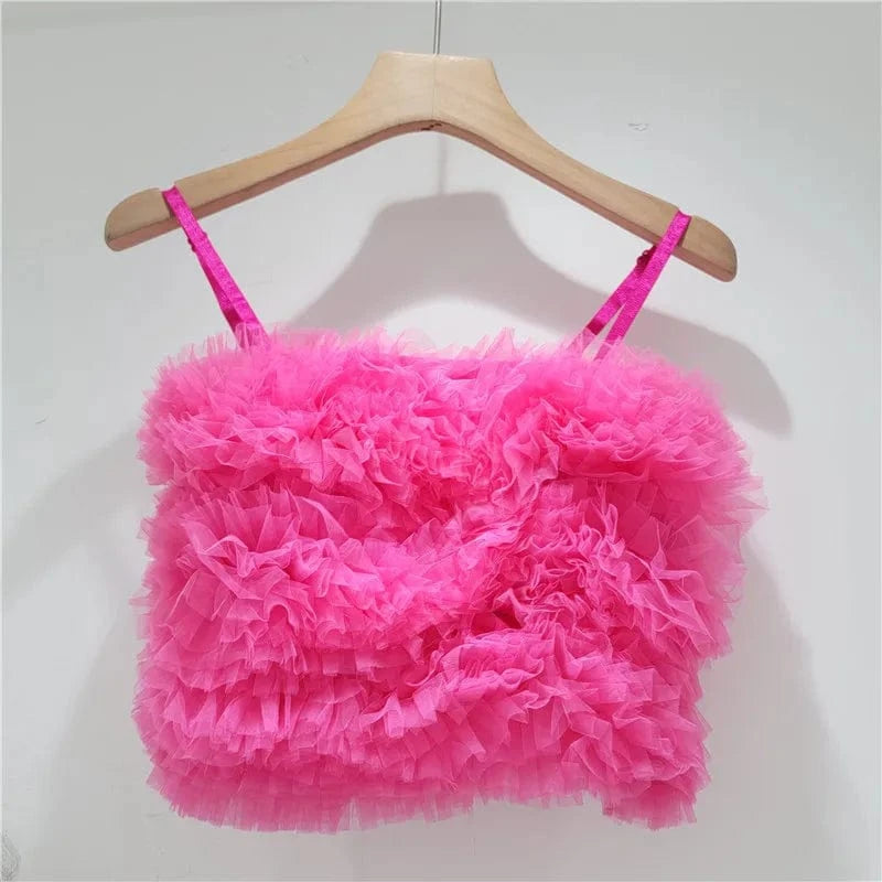 2024 summer crop top sleeveless lace digital print cute free size women clothes tank top