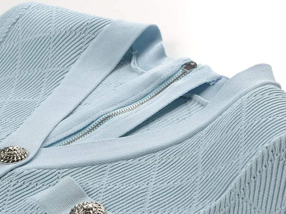 2024 Summer Elegant Style Quality Short Sleeve Sexy V-neck Boydcon Stretchy Casual Women Knit Solid Mini Dress