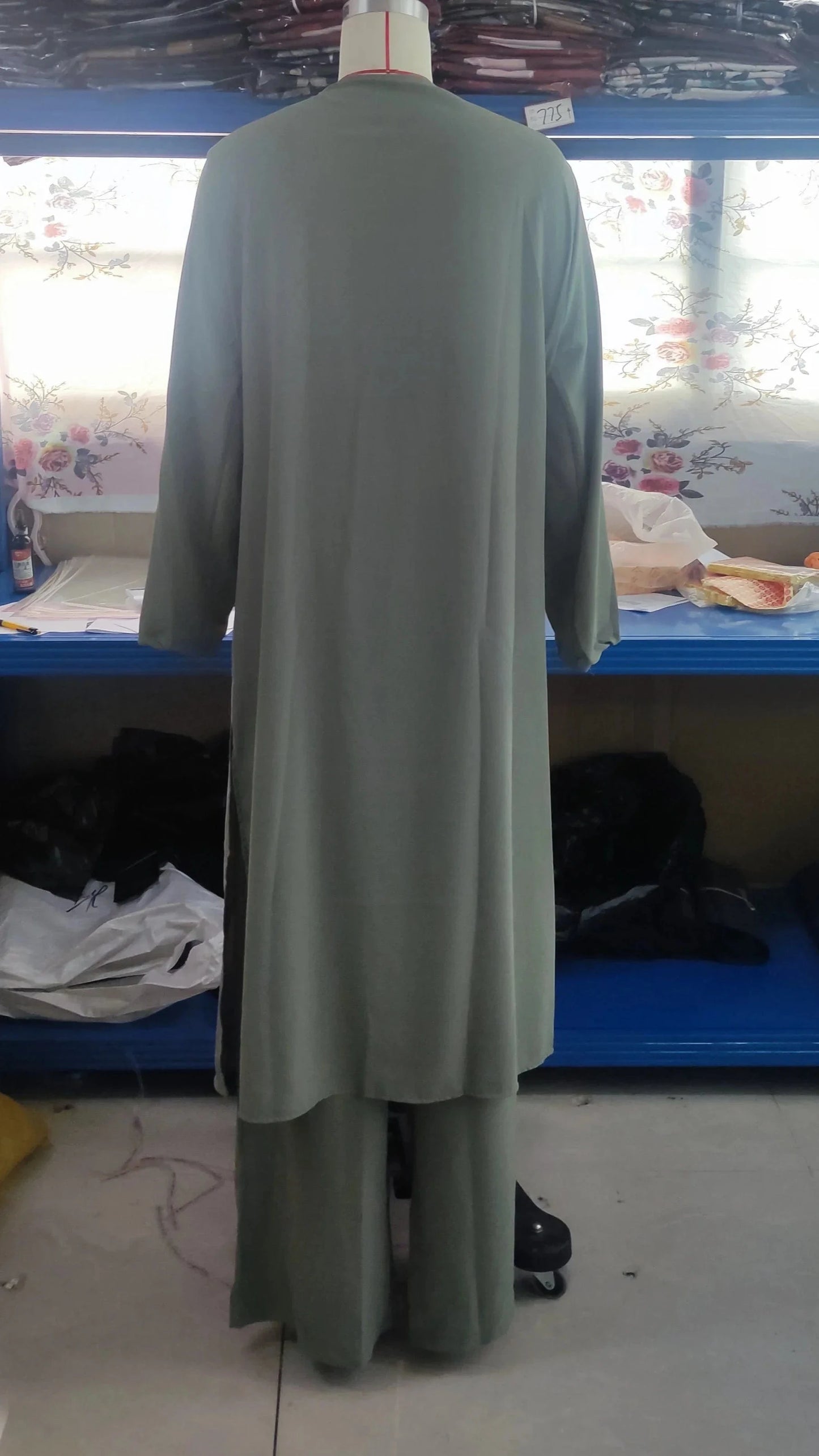 2024 Summer Fashion New Women's Set Split Long Top Casual Wide Leg Pants Two Piece Set Elegant Large Size Loose Fitting Set