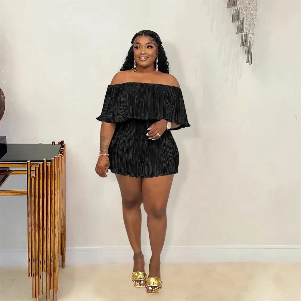 2024 summer jumpsuit for woman Simple casual new fashion ruffled high shaping pleated jumpsuit