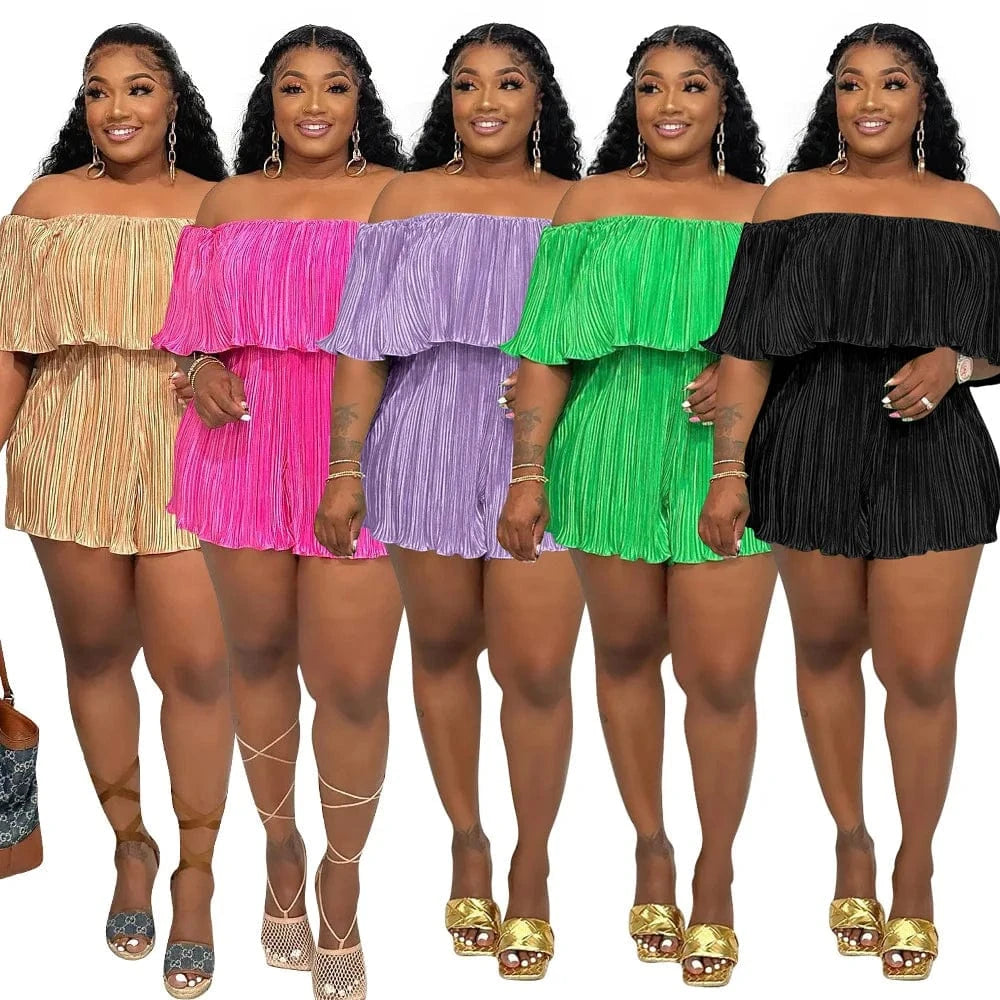 2024 summer jumpsuit for woman Simple casual new fashion ruffled high shaping pleated jumpsuit