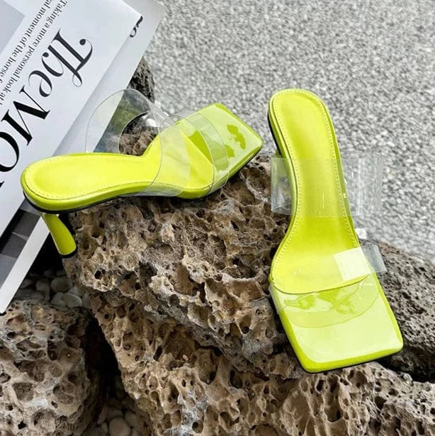 2024 Summer new European and American fashion lace sandals simple temperament buckle high heel open toe women's shoes