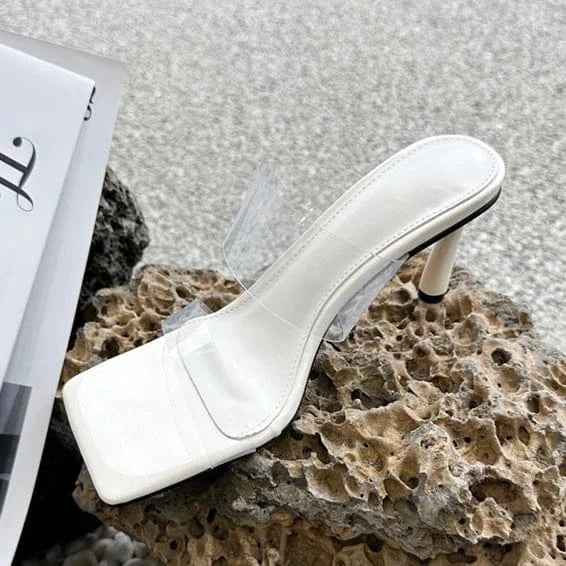 2024 Summer new European and American fashion lace sandals simple temperament buckle high heel open toe women's shoes