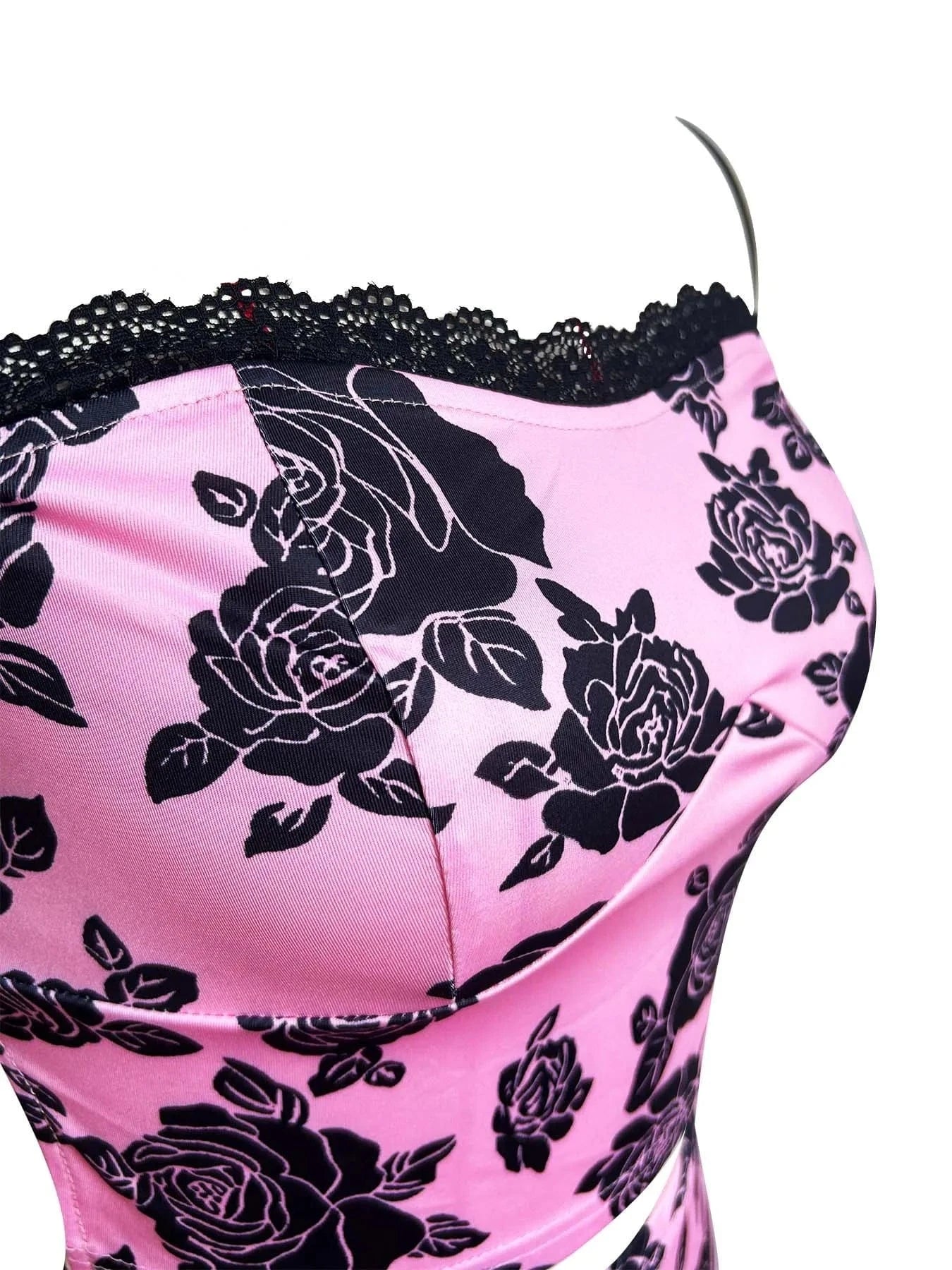 2024 Summer New Two Piece Set Lace Trim Floral Print Camisole Top and Matching Mini Skirt 2 piece Skirt set Women Clothing