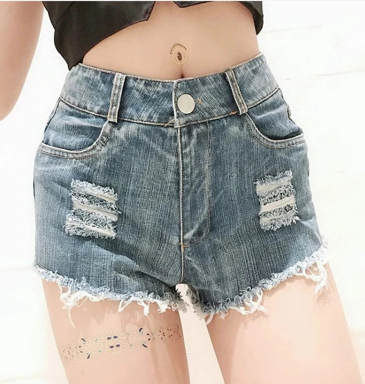 2024 summer S-2XL designer boutique ladies stylish denim jeans mini ripped women's shorts