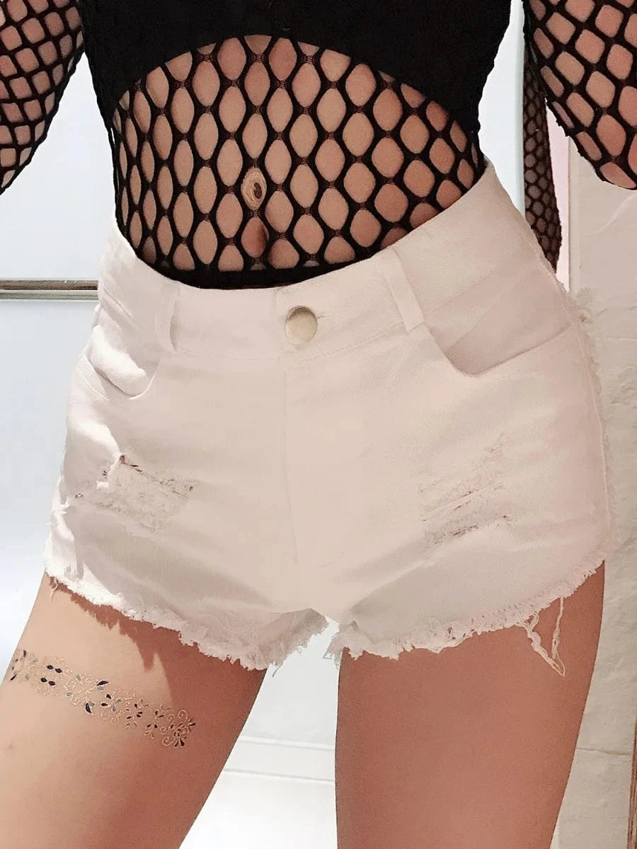 2024 summer S-2XL designer boutique ladies stylish denim jeans mini ripped women's shorts