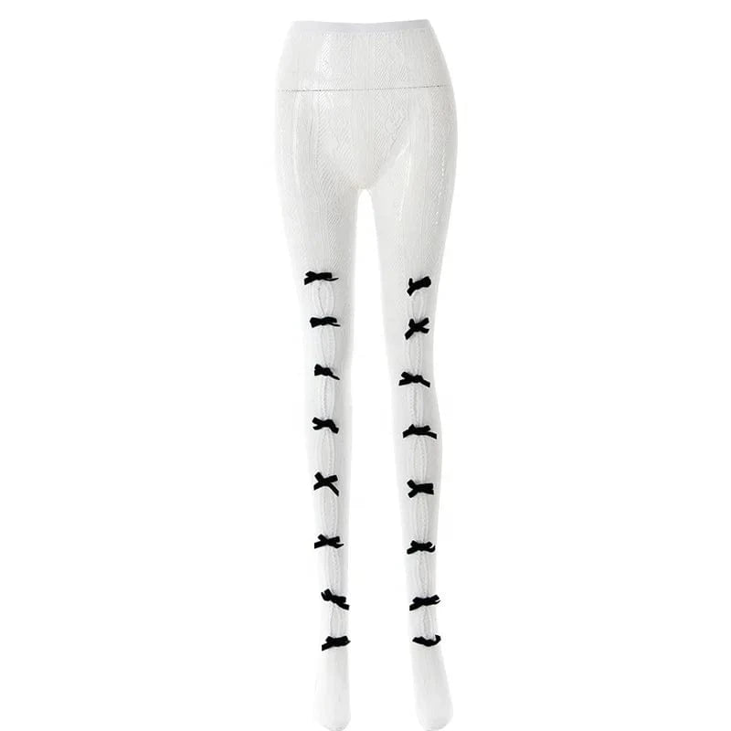 2024 Summer Sexy Solid Color Slim Fit Bowknot Foot Leggings Stockings And Graphic T Shirts Streetwear Womens Sleeveless Tees