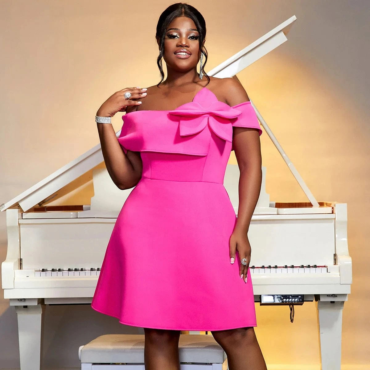 2024 Summer Sleeveless Off Shoulder Flower A Line Girls Club Dresses