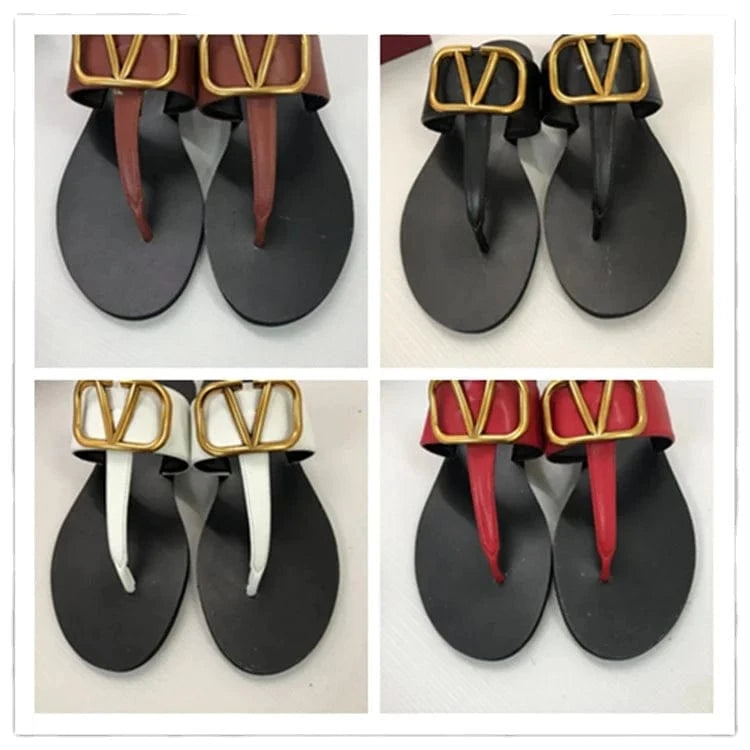 2024 summer slipperT Tape sandal big size flip-flops outdoor women's fashion flip flops shoes for girls new style LEATHER shoes