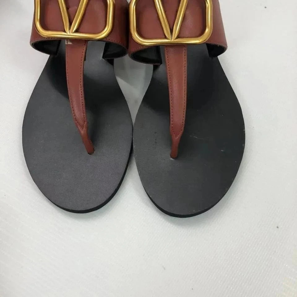 2024 summer slipperT Tape sandal big size flip-flops outdoor women's fashion flip flops shoes for girls new style LEATHER shoes