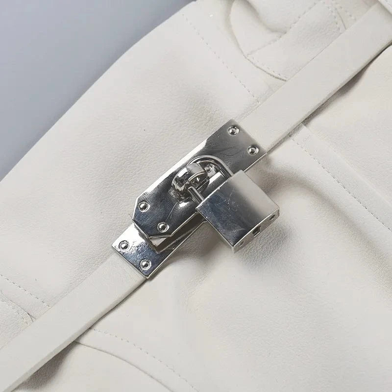 2024 summer women boutique trendy popular pu leather high quality women's tank tops