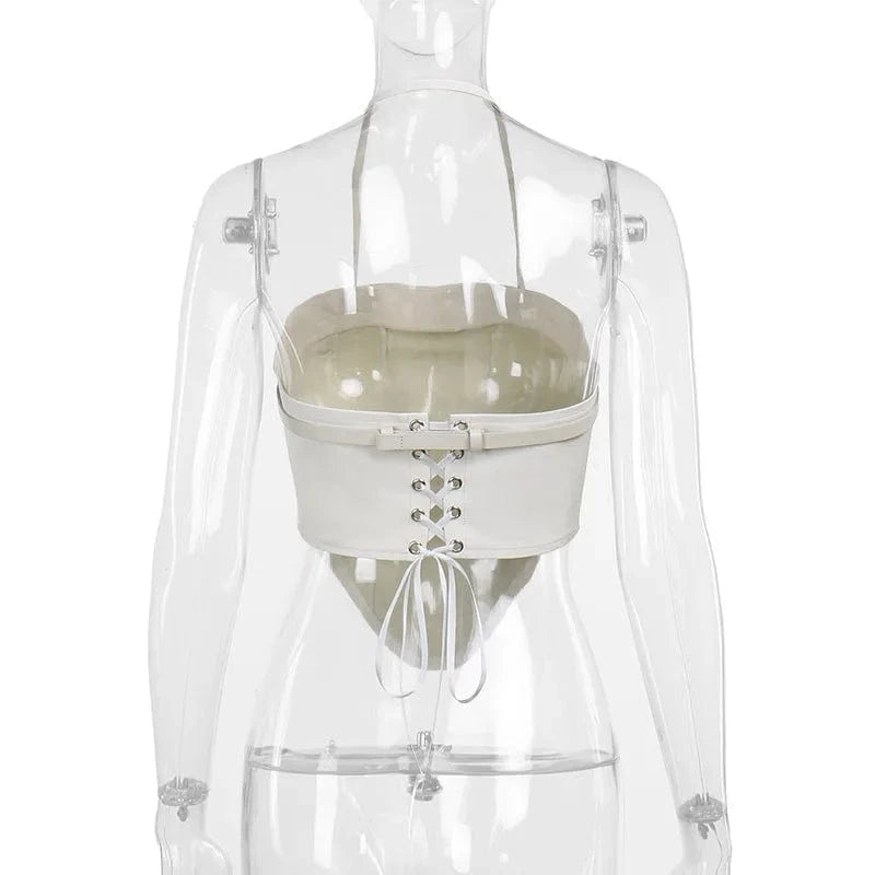 2024 summer women boutique trendy popular pu leather high quality women's tank tops