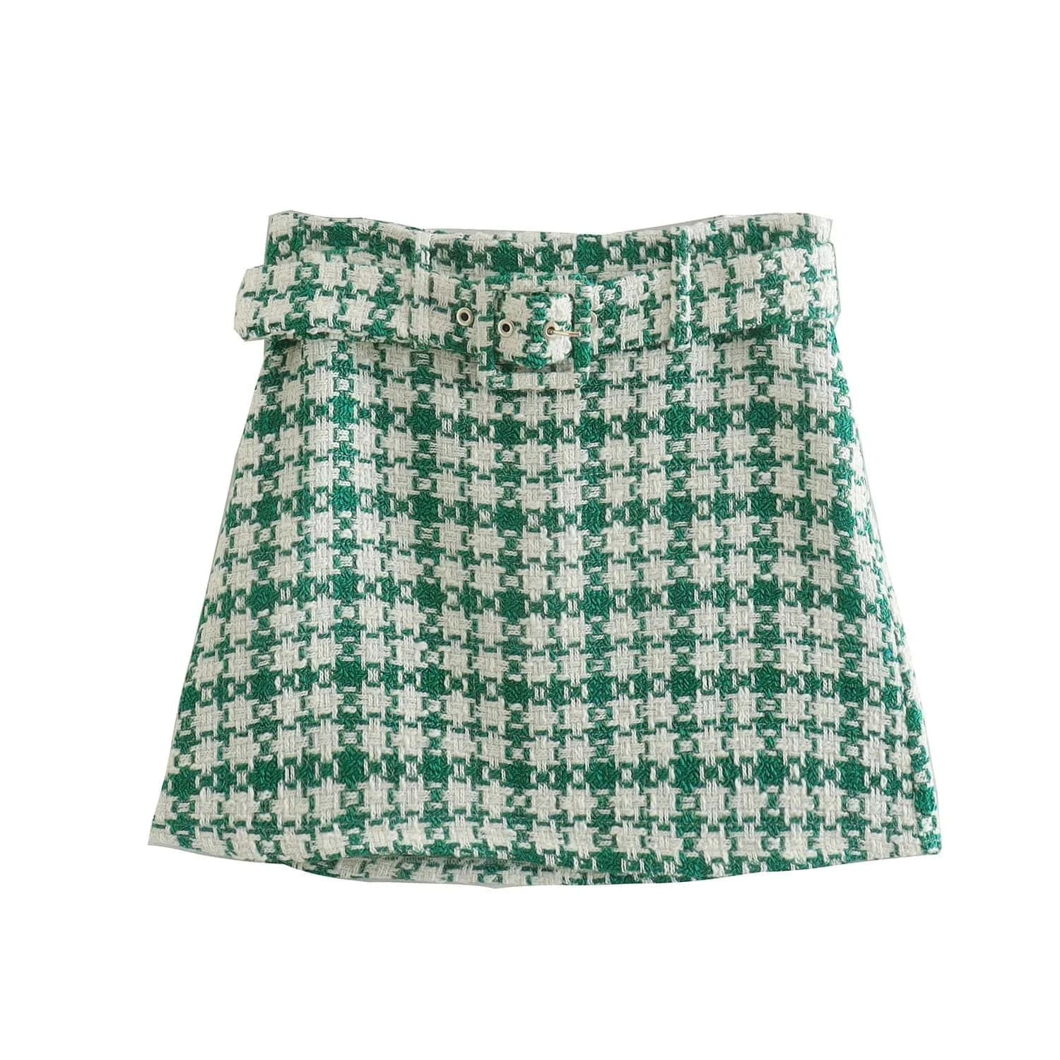 2024 Summer Women Casual Skirt Suits 2 piece Sets Plaid Veins Blazers Coats and Skirts Female Street Two pieces Clothing